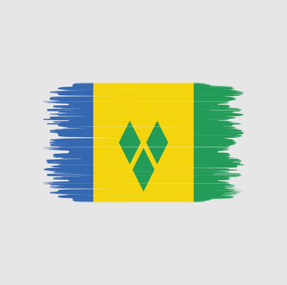 trazo de pincel de bandera de san vicente y las granadinas. bandera nacional vector