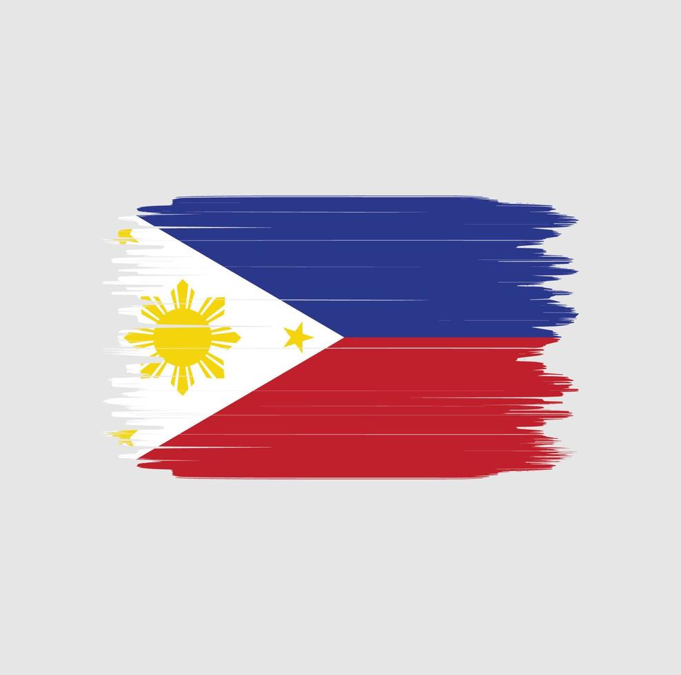 trazo de pincel de bandera de filipinas. bandera nacional vector