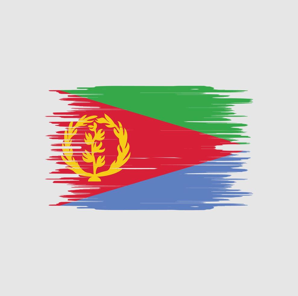 Eritrea flag brush stroke. National flag vector