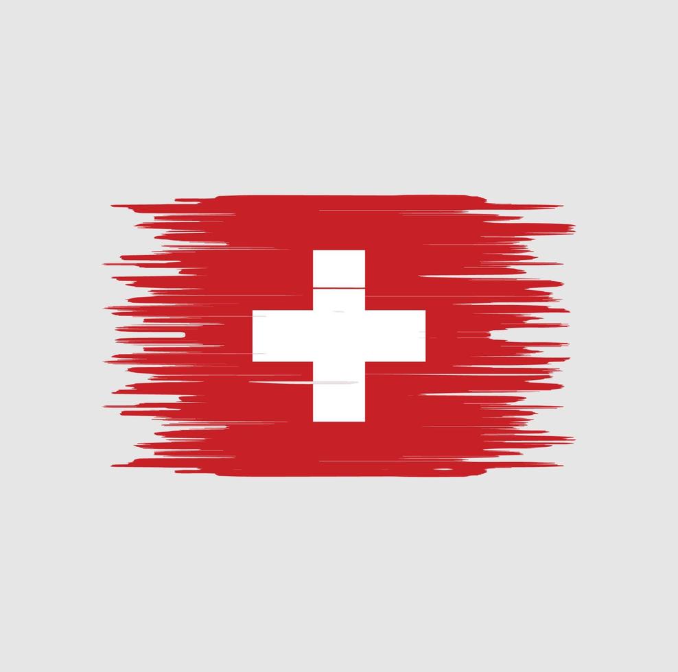 Switzerland flag brush stroke. National flag vector