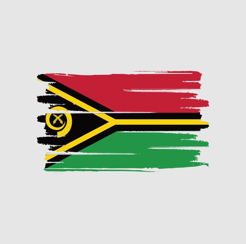 Vanuatu flag brush strokes vector
