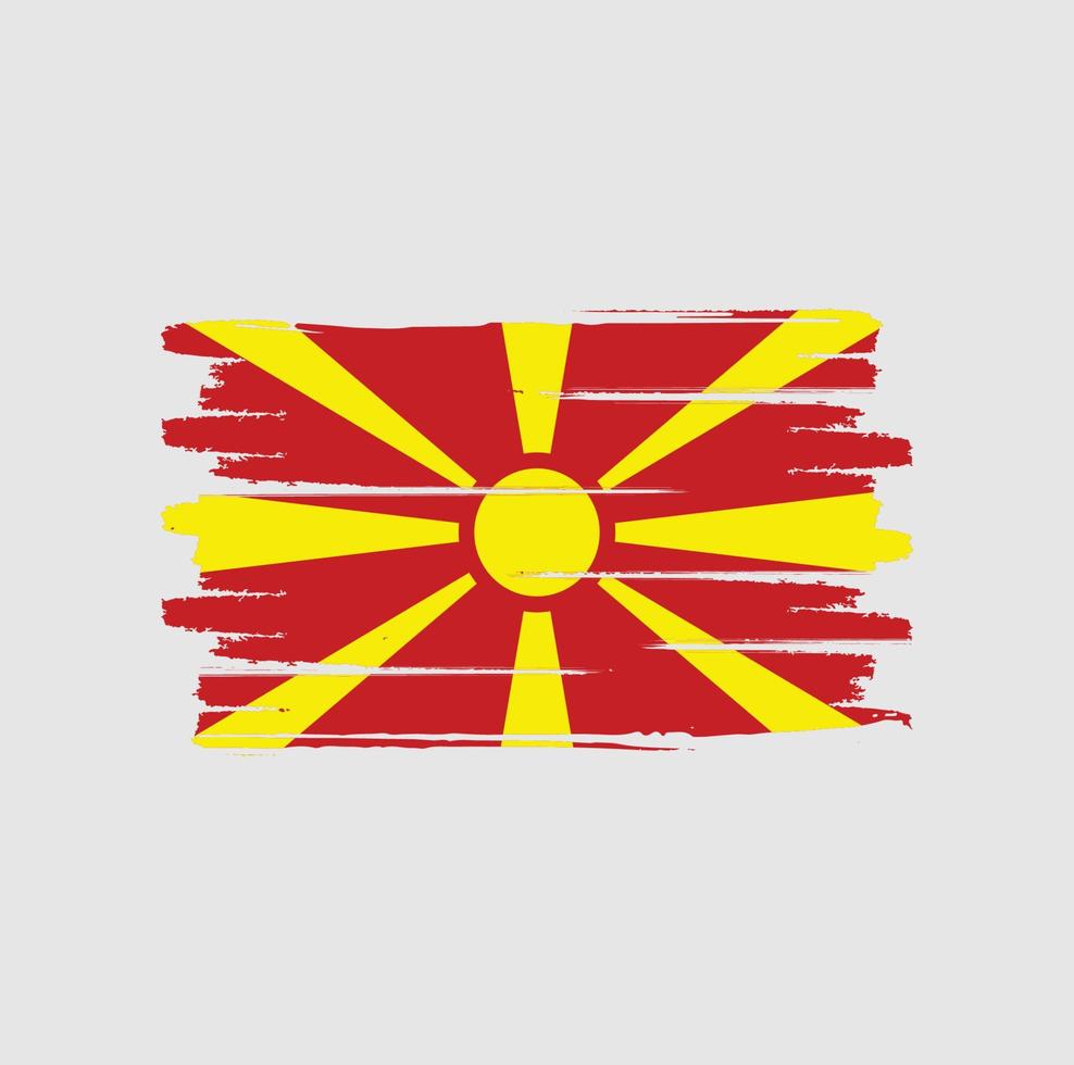 trazos de pincel de bandera de macedonia del norte vector