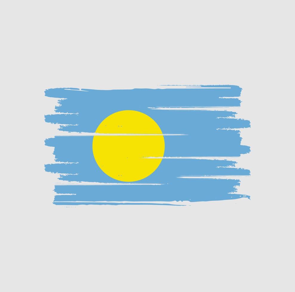 Palau flag brush strokes vector