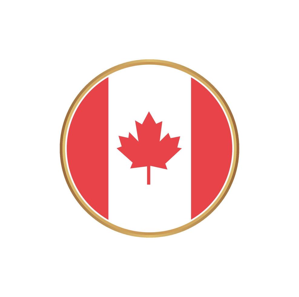 Canada flag with golden frame vector