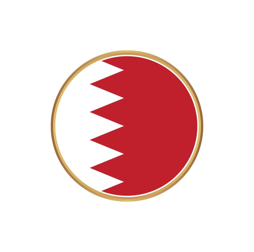 Bahrain flag with golden frame vector