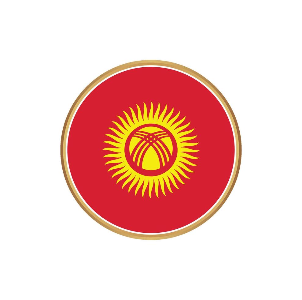 Kyrgyzstan flag with golden frame vector