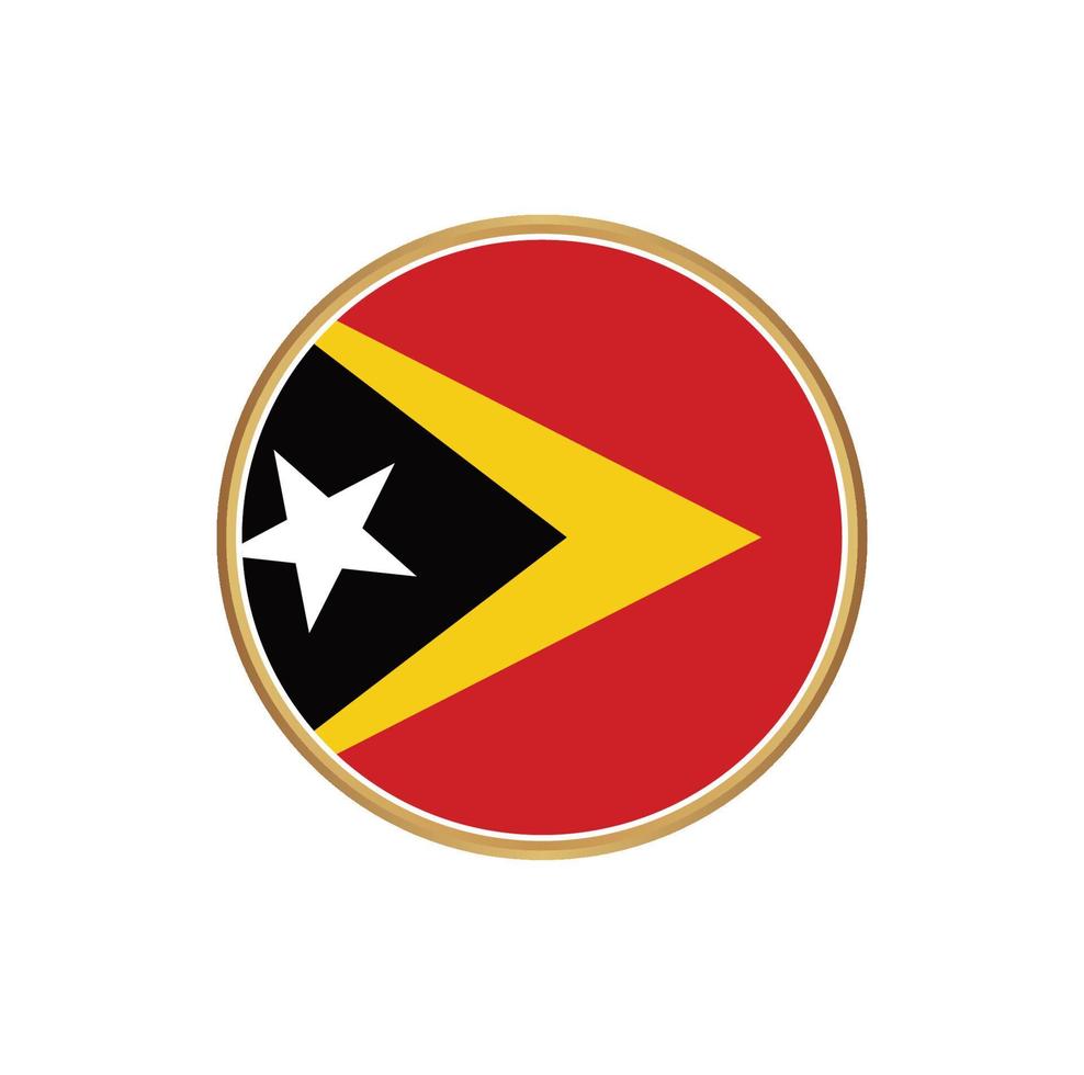 timor leste bandera con marco dorado vector