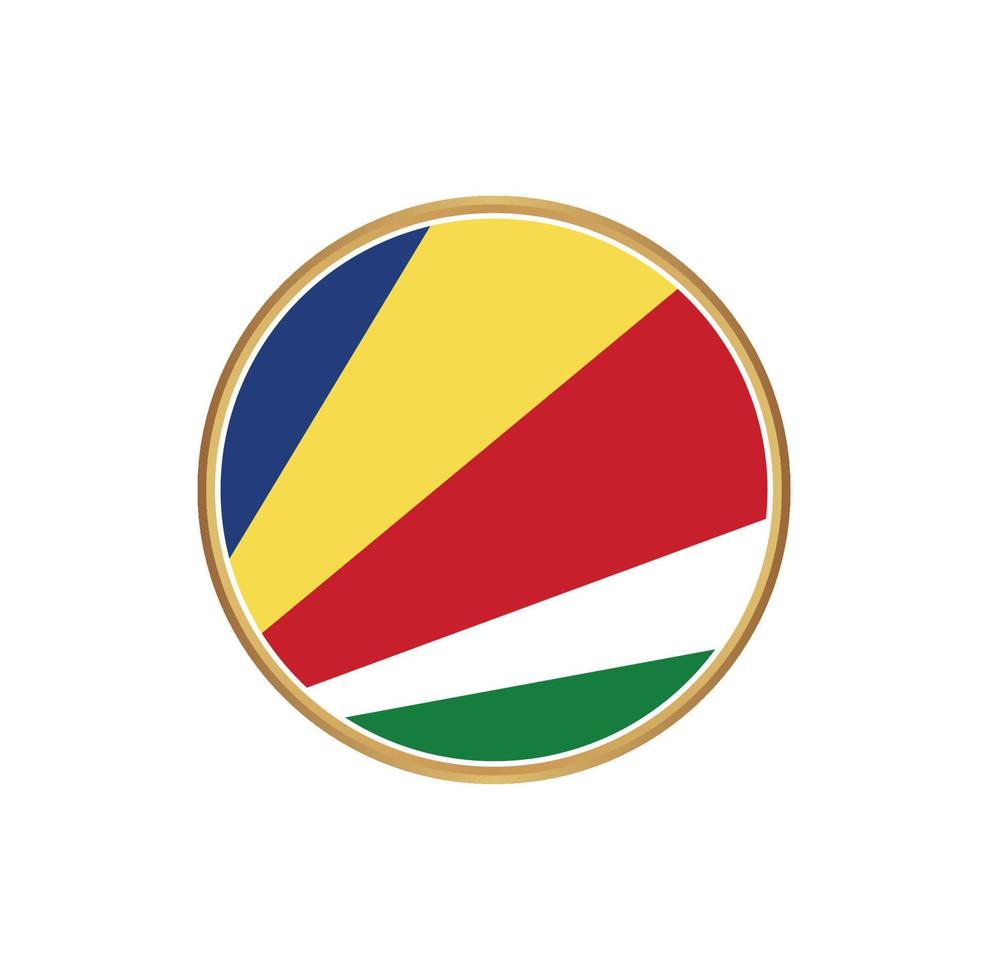 Seychelles flag with golden frame vector