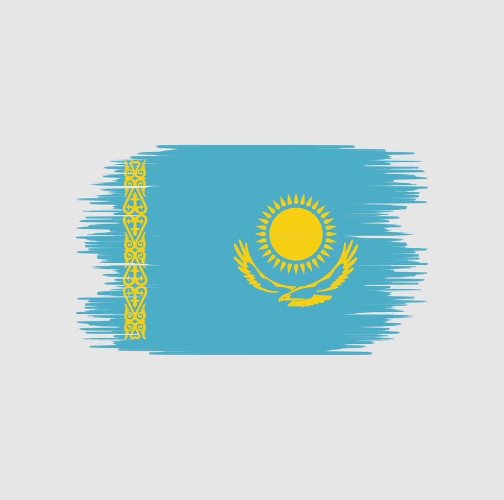 Kazakhstan flag brush stroke. National flag vector