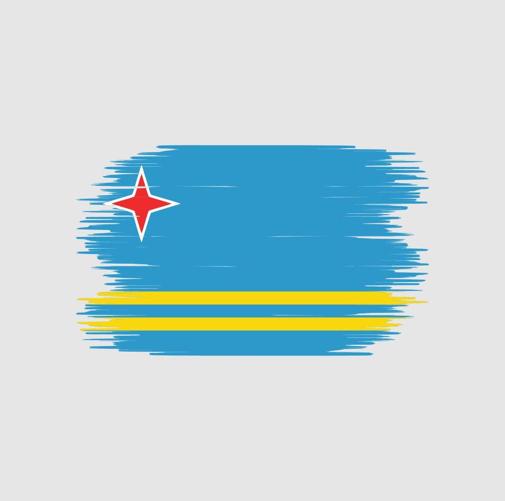 trazo de pincel de la bandera de aruba. bandera nacional vector