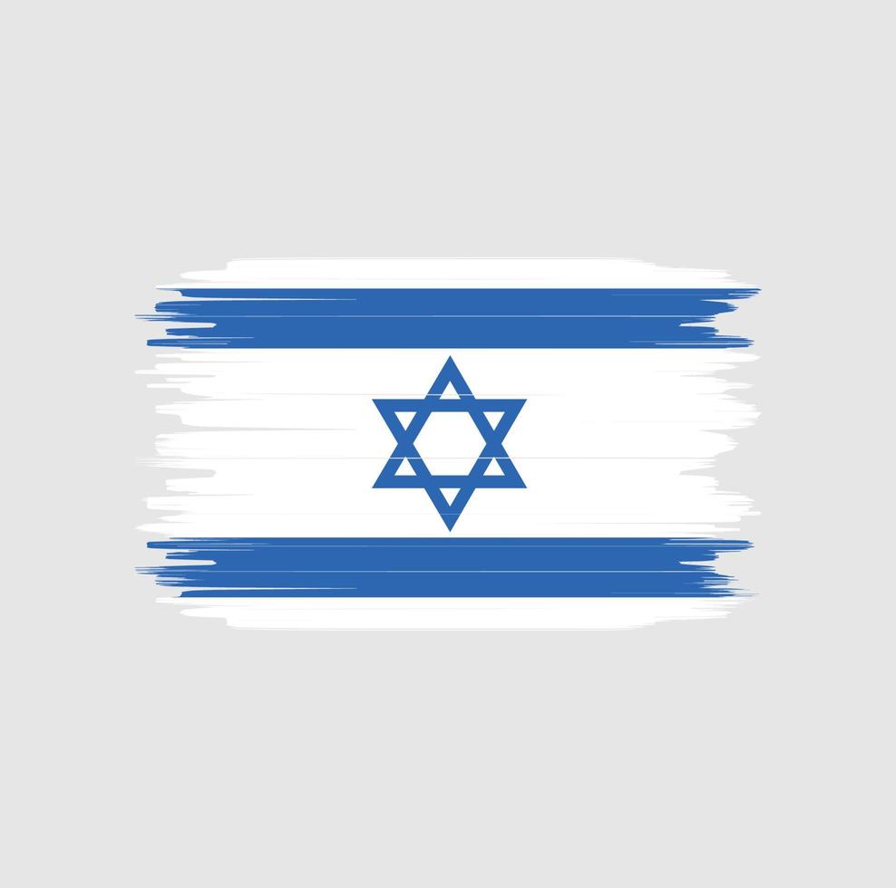 trazo de pincel de la bandera de israel. bandera nacional vector