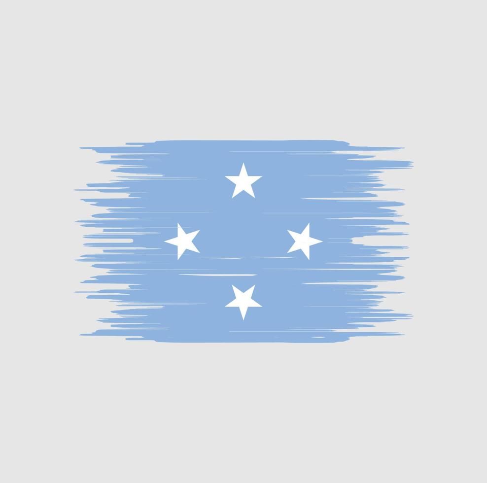 Micronesia flag brush stroke. National flag vector