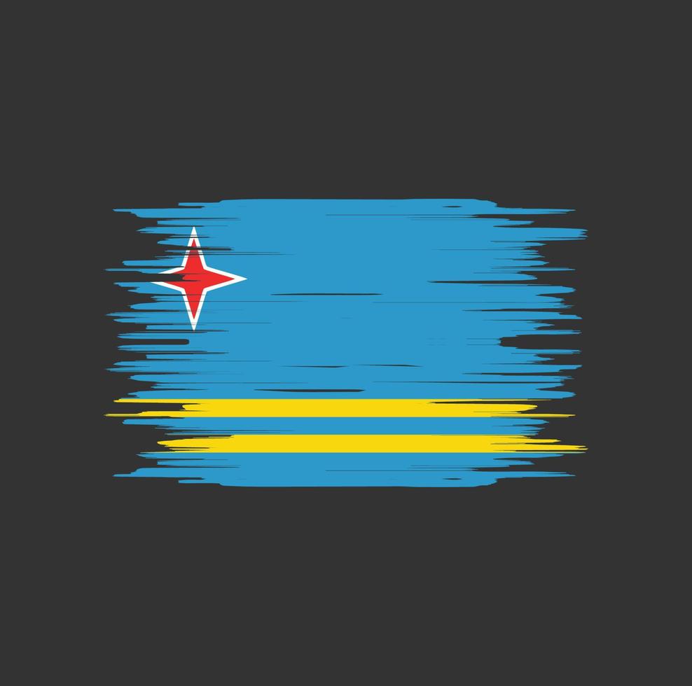 Aruba flag brush stroke. National flag vector