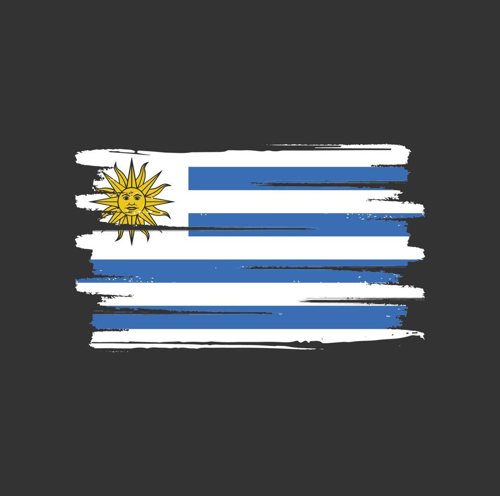 trazos de pincel de bandera de uruguay vector