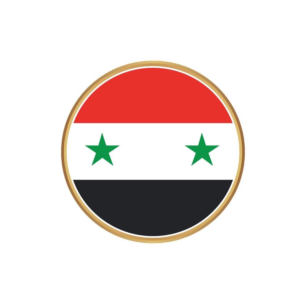 Syria flag with golden frame vector