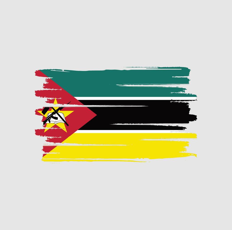 Mozambique flag brush strokes vector