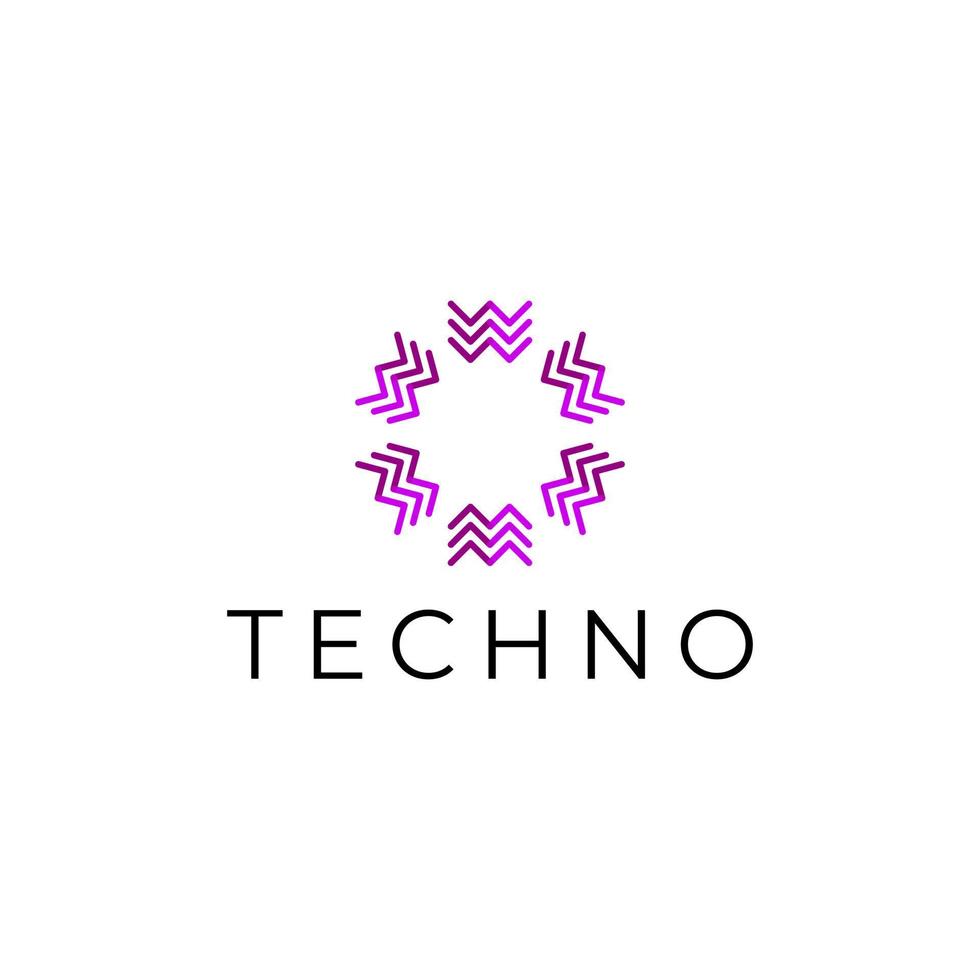 tech logo abstract flat modern vector