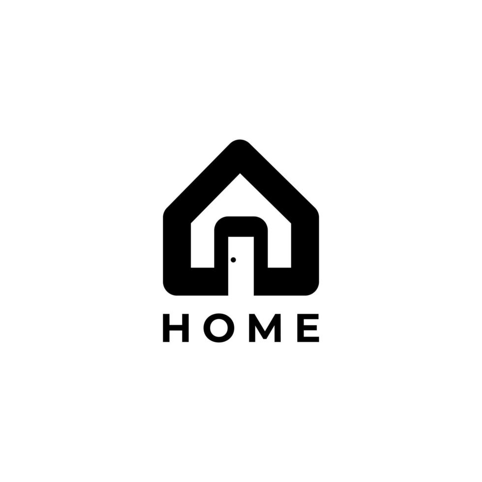 tech logo house abstract flat modern vector