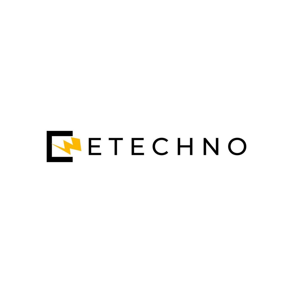 tech logo e abstract flat modern vector