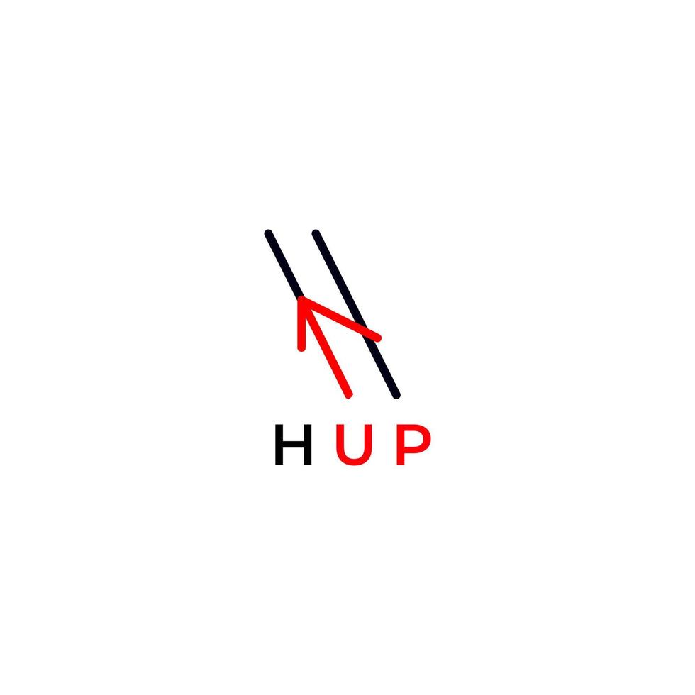 tech logo abstract flat h arrow modern vector