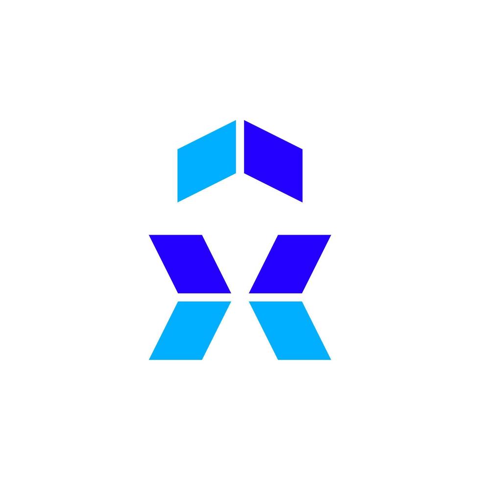 tech modern letter x arrow simple flat vector