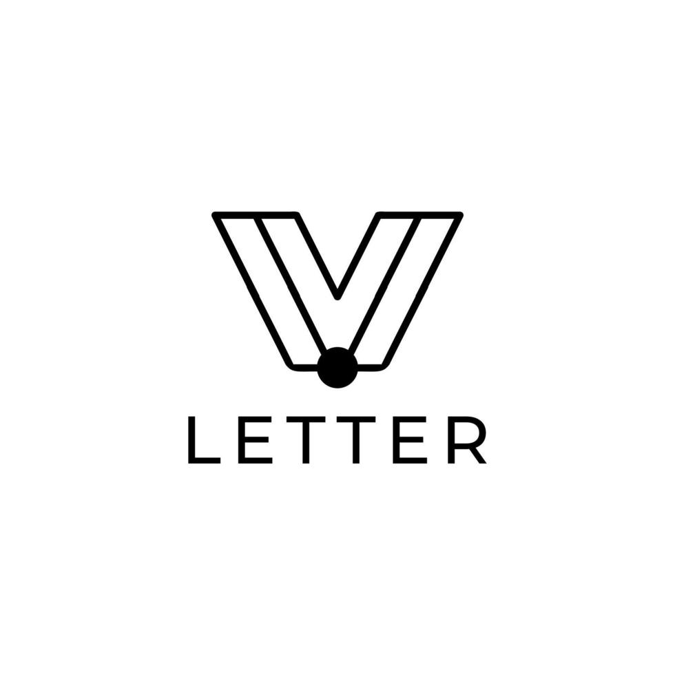 tech v logo abstract flat modern vector
