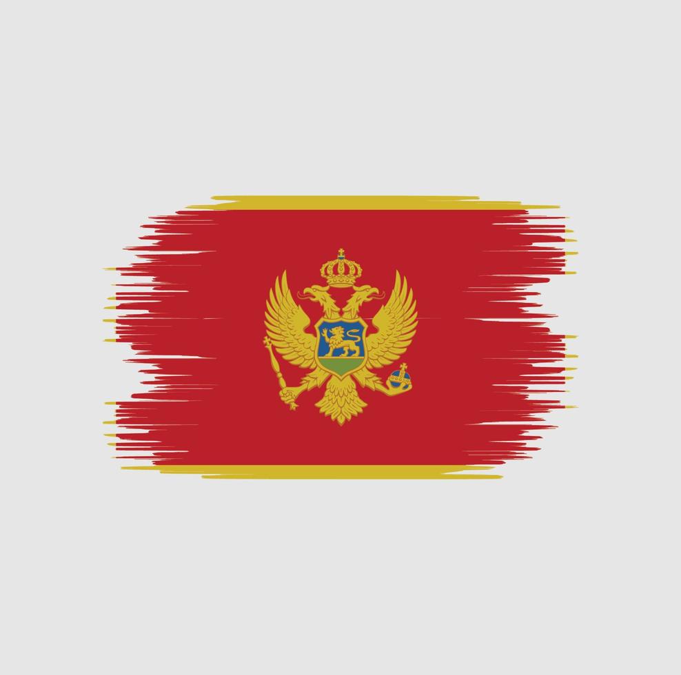 trazo de pincel de bandera de montenegro. bandera nacional vector