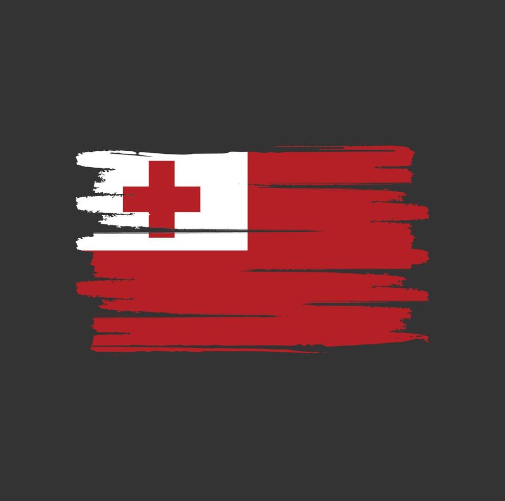 Tonga flag brush strokes vector