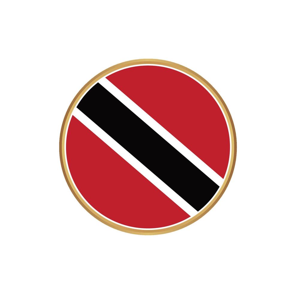 Trinidad and Tobago flag with golden frame vector