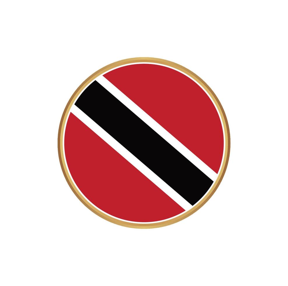 Trinidad and Tobago flag with golden frame vector