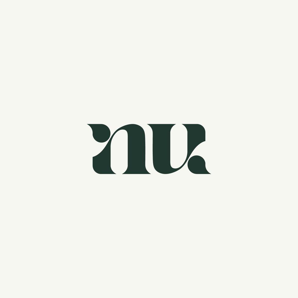 logo letra n y u con diseños únicos. alfabeto letras iniciales monograma logo nu, un, n y u vector