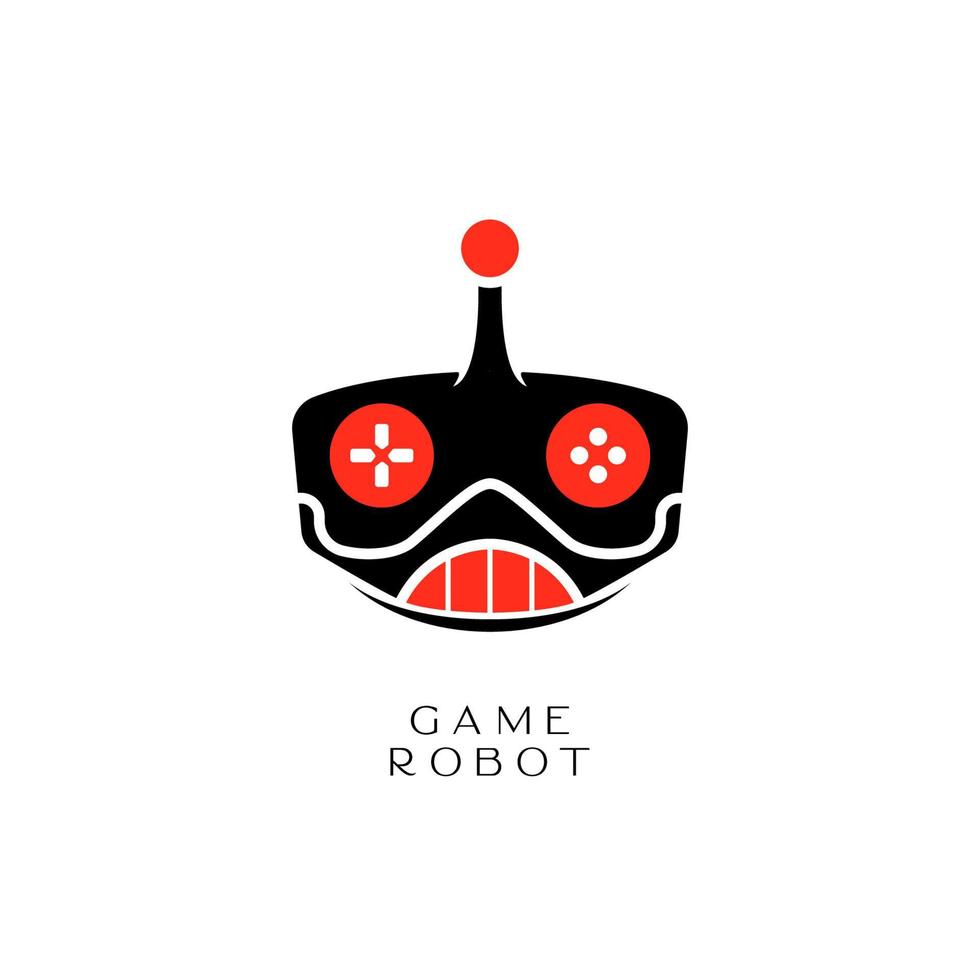 Ilustración de vector de diseño minimalista de logotipo de juego de robot. jugador de logotipo de mascota robótica. logotipo de esports de robots