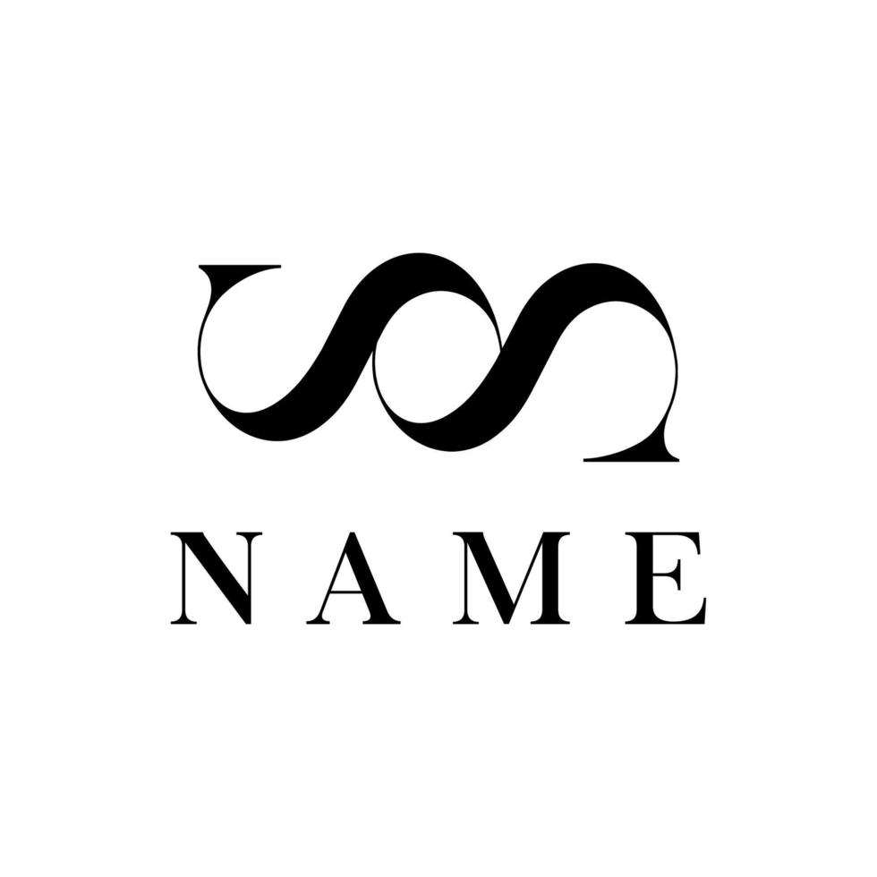 Elegant SS black and white logo design inspiration vector