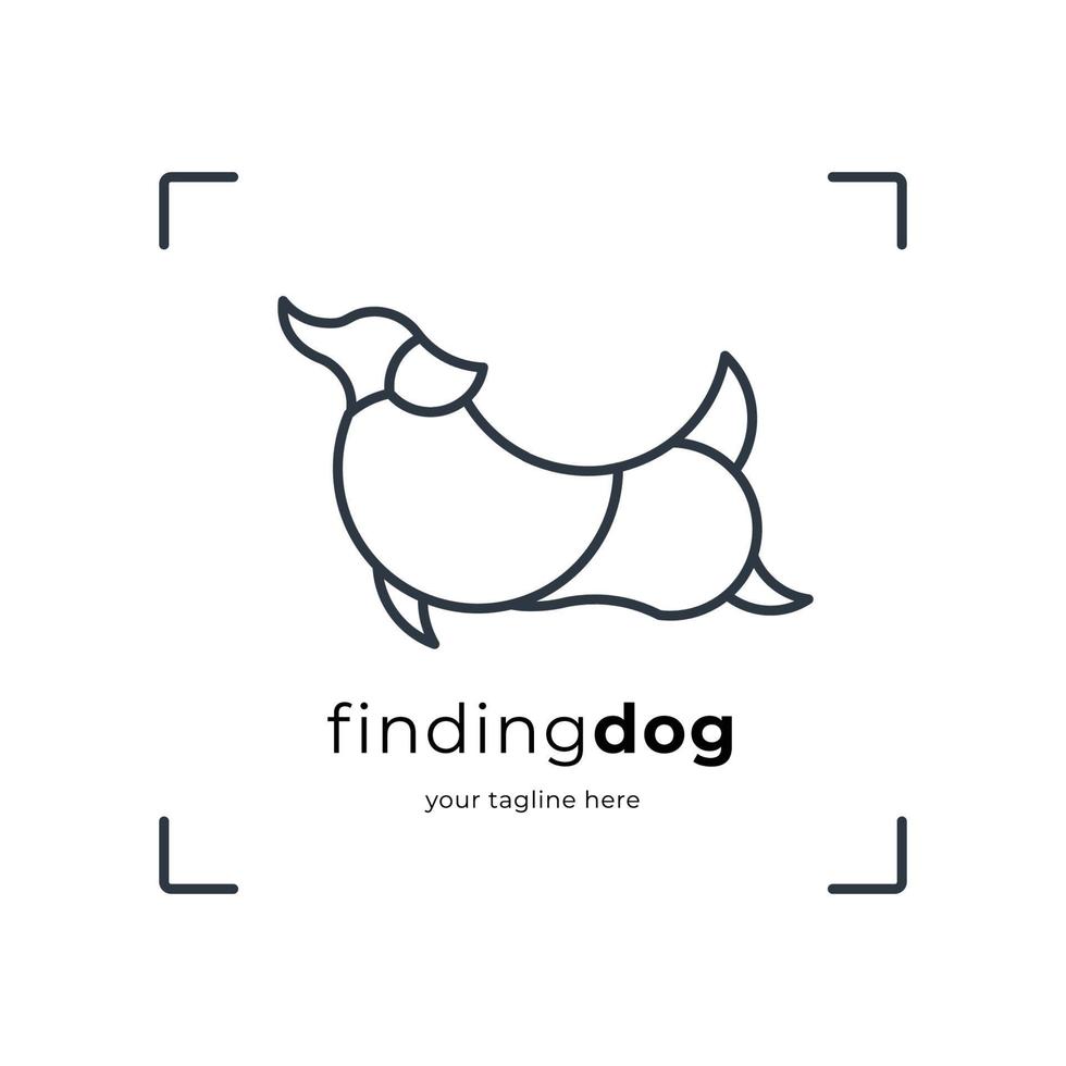 Finding dog logo idea. Dog with camera logo vector
