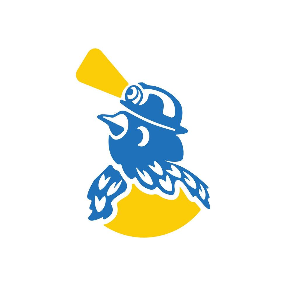Bird miner abstract logo for non profit organization or wellness company vector