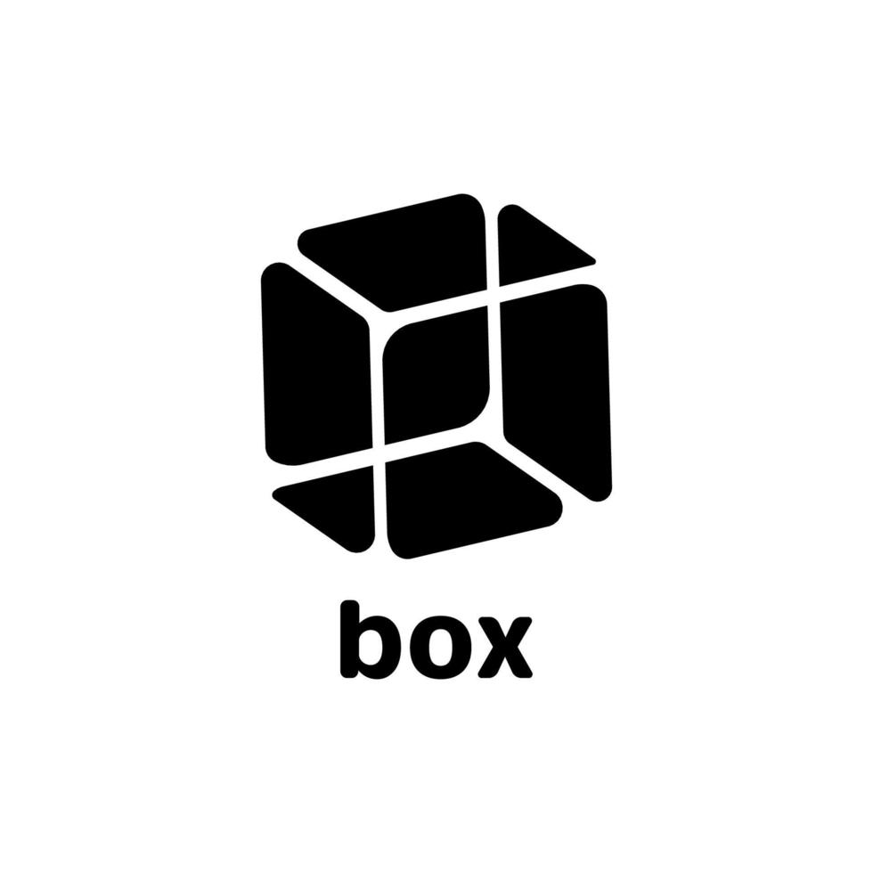 diseño de logotipo de caja geométrica abstracta. caja de silueta, diseño de logotipo de caja 3d. vector