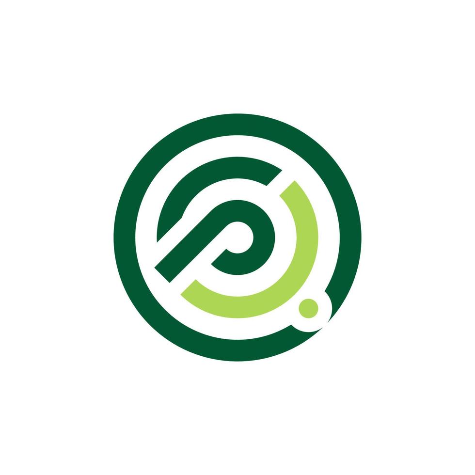 logotipo de la letra p. letra p redondeada para empresas e industrias de consultoría vector