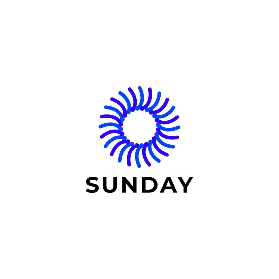 tech logo abstract flat sun modern vector