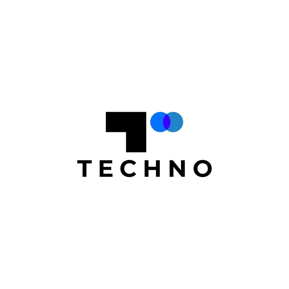 tech t logo abstracto plano moderno vector