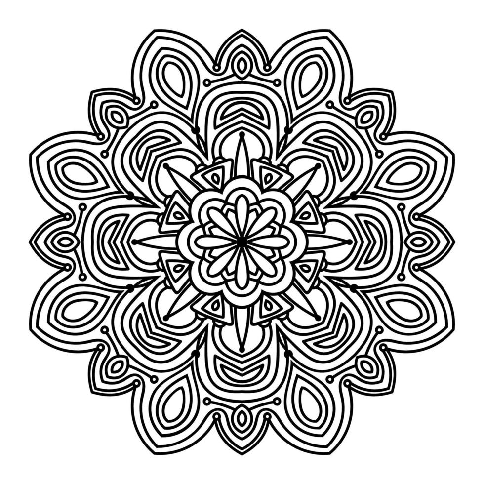 Black outline flower mandala Vintage decorative element Ornamental Black outline flower mandala Vintage decorative element Ornamental