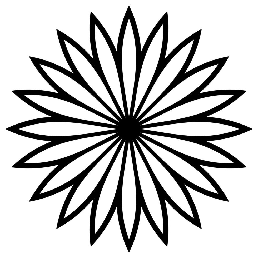 Outline Mandala. Ornamental round doodle flower isolated on white background. Geometric circle element. vector