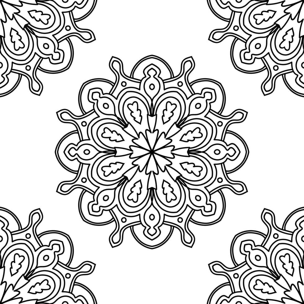 patrón sin costuras de fantasía con mandala ornamental. fondo de flor de garabato redondo abstracto. círculo geométrico floral. vector