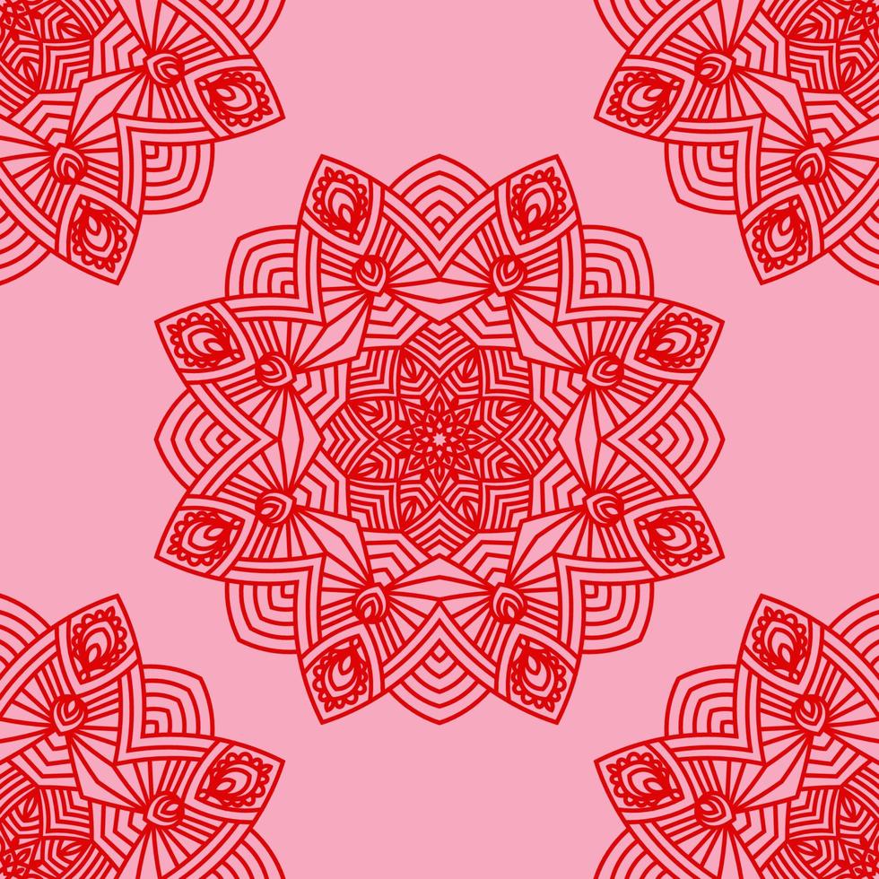 patrón sin costuras de fantasía con mandala ornamental. fondo de flor de garabato redondo abstracto. círculo geométrico floral. vector