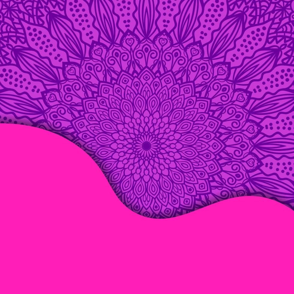 Abstract card with mandala. Ornamental round doodle flower, background. vector