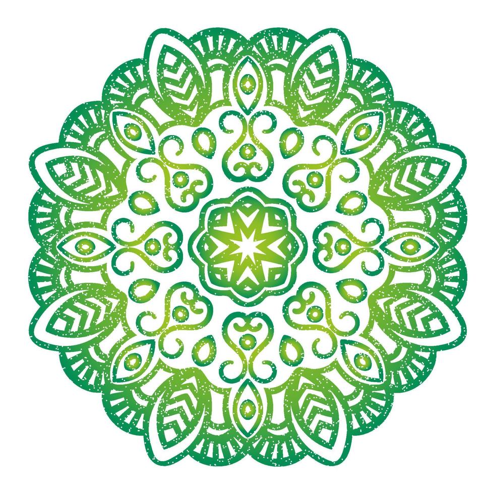 Colorful gradient flower mandala. Hand drawn decorative element. Ornamental round doodle floral element isolated on white background. vector
