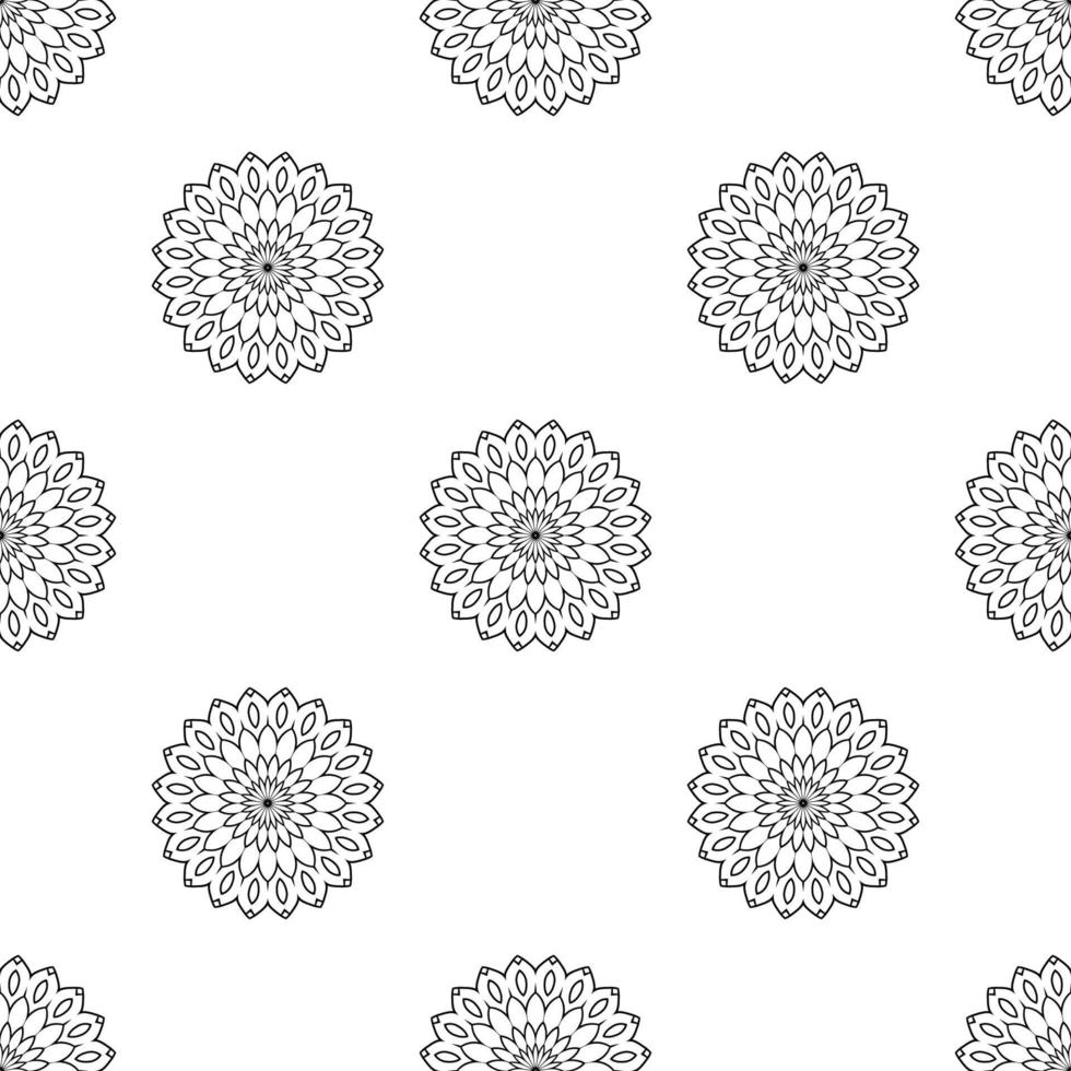 patrón sin costuras de fantasía con mandala ornamental. fondo de flor de garabato redondo abstracto. círculo geométrico floral. vector