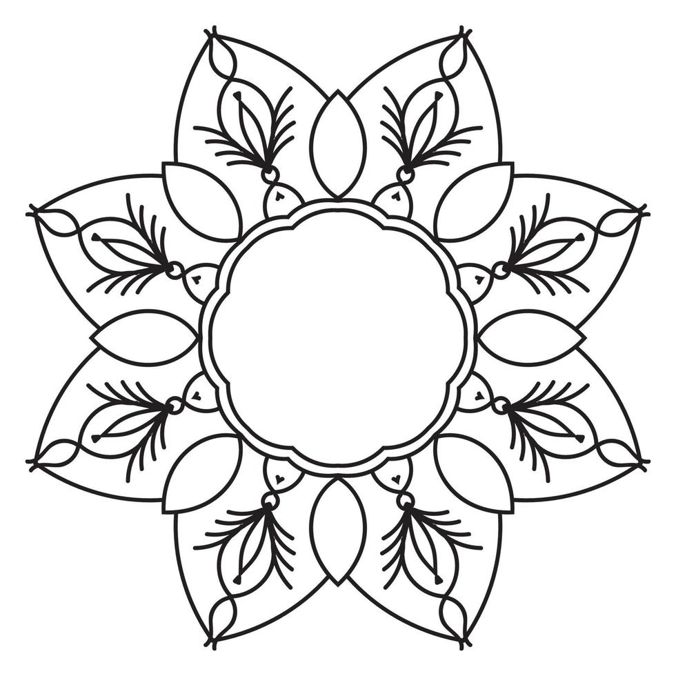 lindo mandala. flor ornamental redonda del doodle aislada en el fondo blanco. ornamento decorativo geométrico en estilo étnico oriental. vector