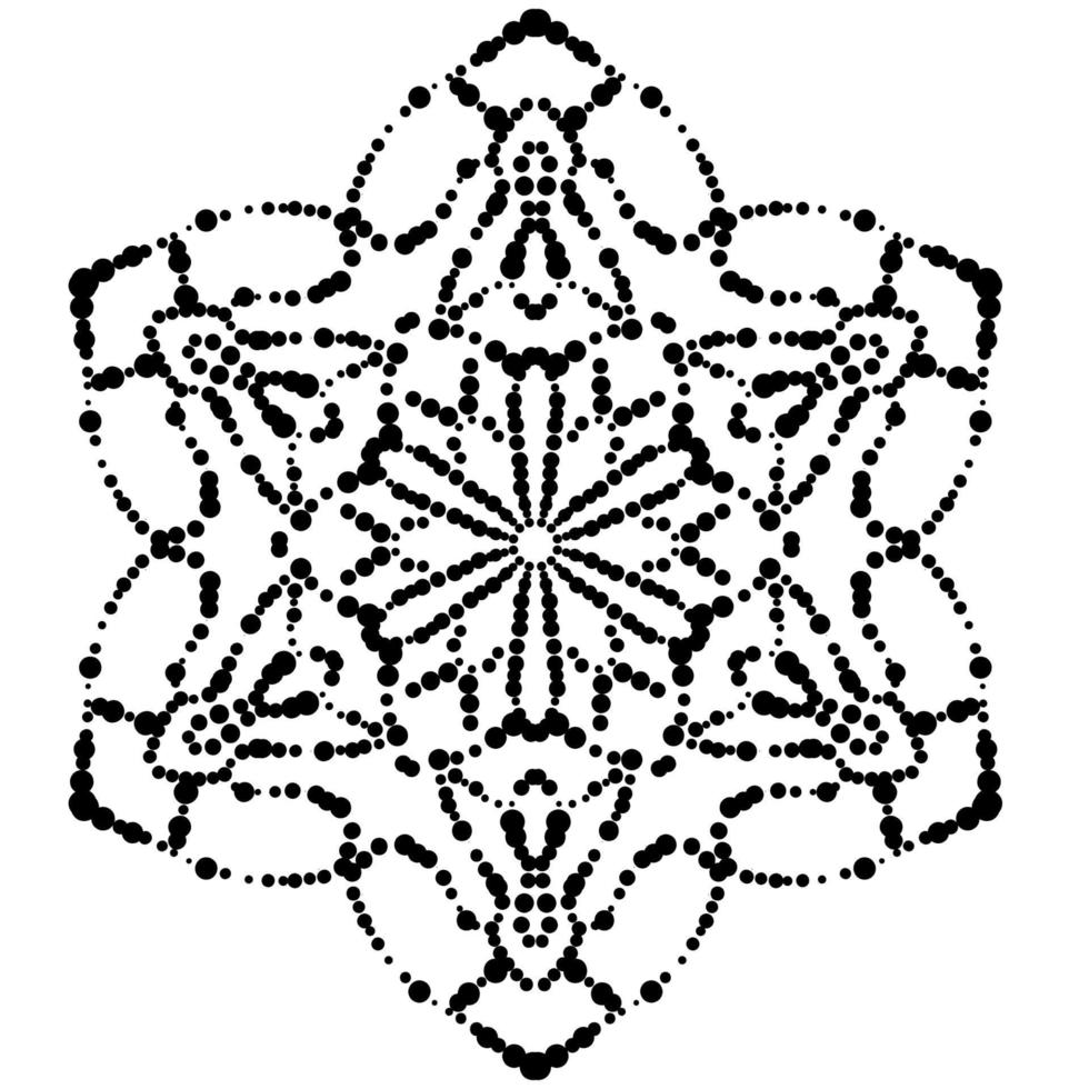 Dotted flower mandala. Decorative element. Ornamental round doodle isolated on white background. Geometric circle element. vector