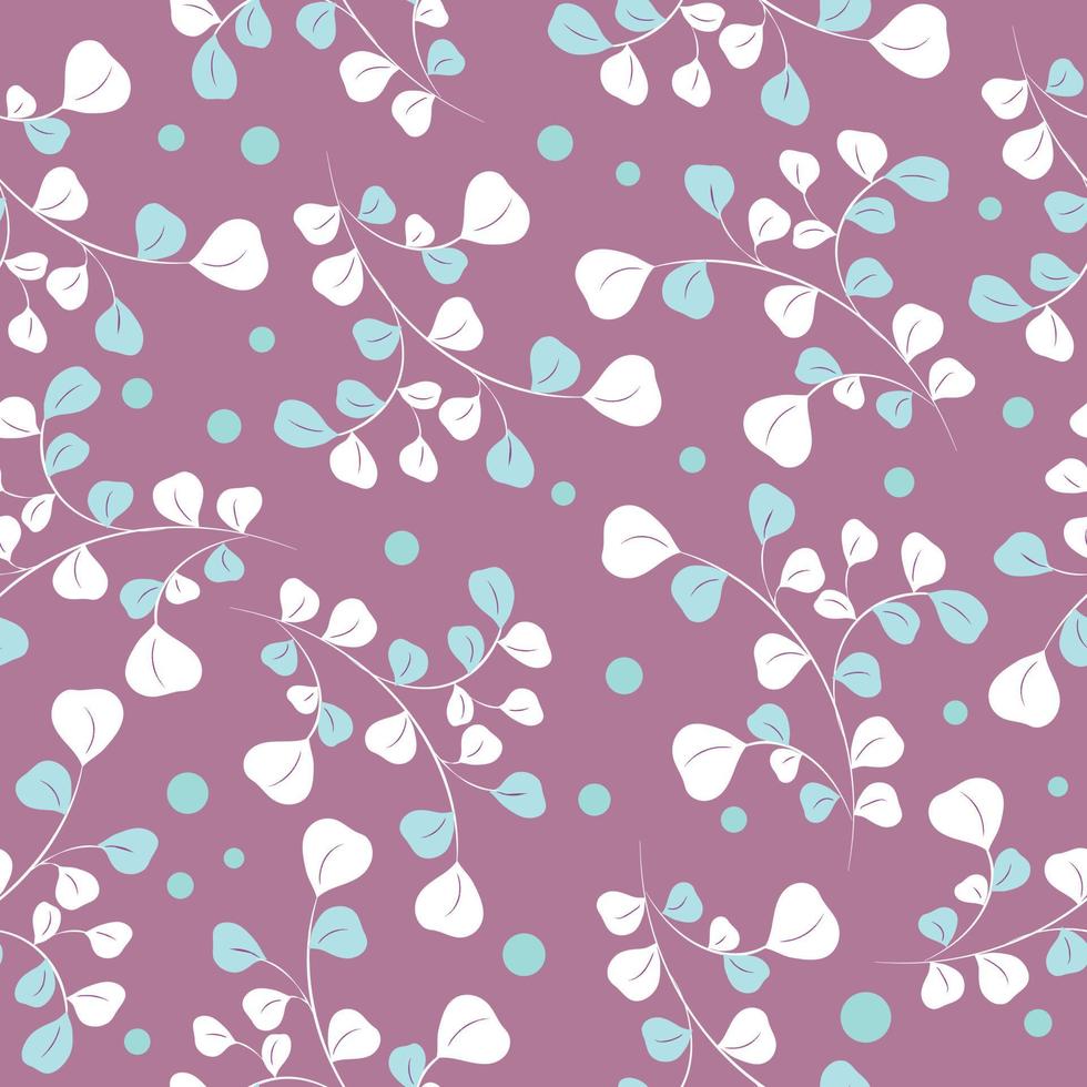 Pattern with delicate leafs vector