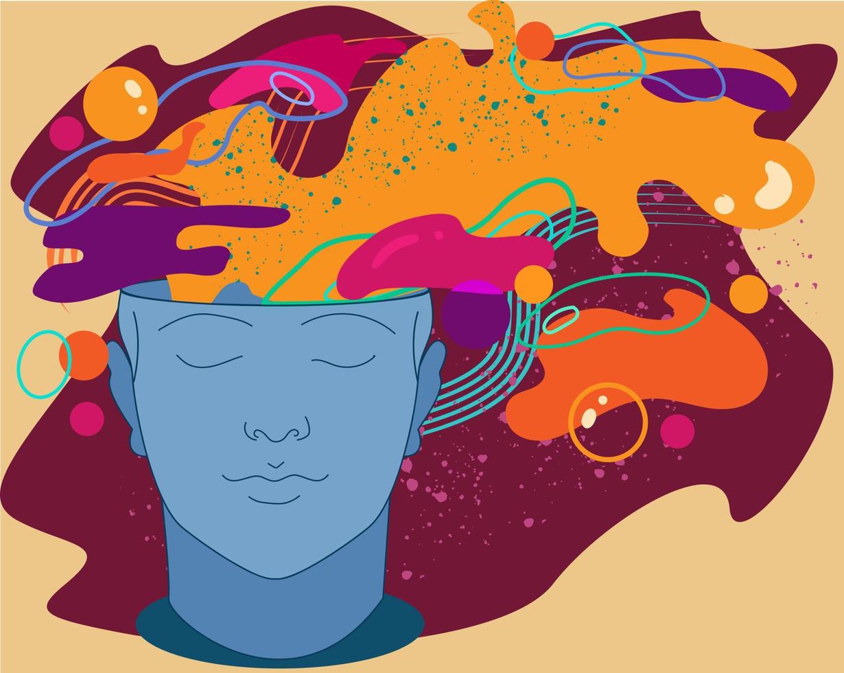 Image harmony of colors in the head vector